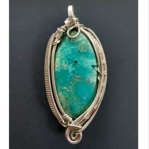 Chrysocolla Wire Wrapped Pendant